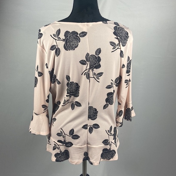 Candies 3/4 Sleeve Ruched Blouse with Bell Sleeves - Picture 2 of 9